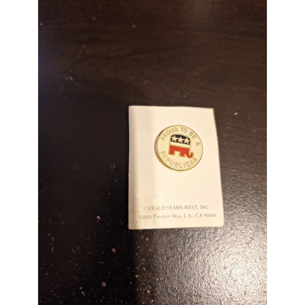 “Proud to Be a Republican” Lapel Pin Political Collectible GOP Elephant Pinback